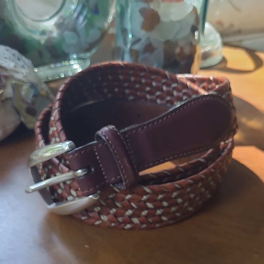 Brighton M20255 Braided Leather Belt Brown and Tan 40